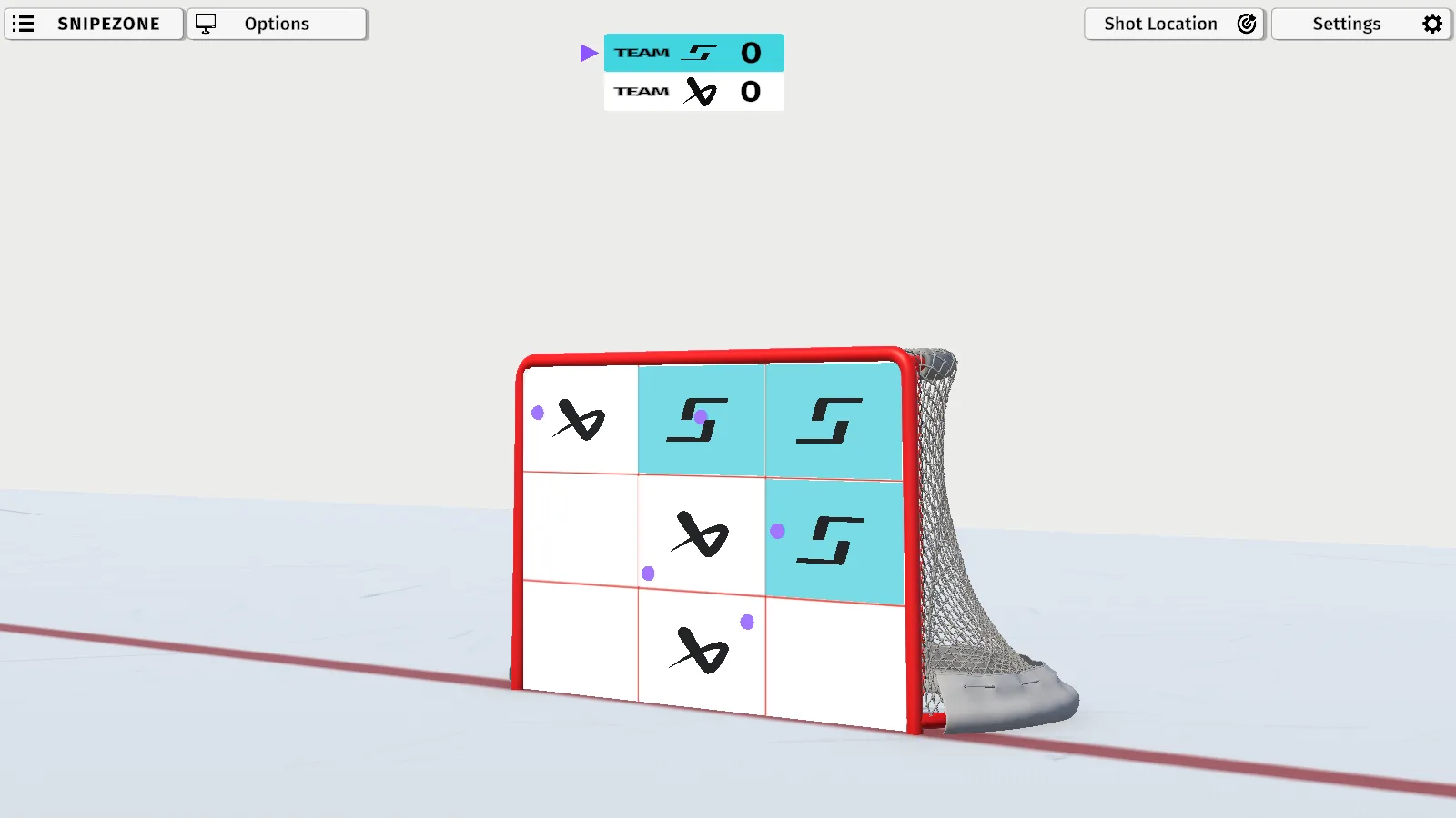 Team target game — 3×3 grid