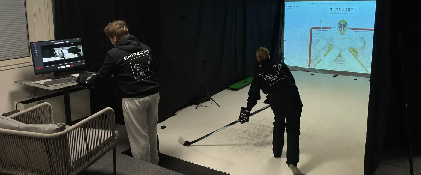 Players training in the Espoo shooting room